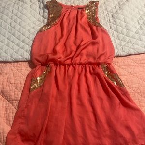 Pink and Gold sequin dress